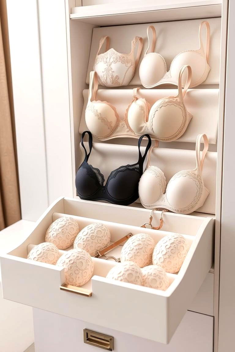 Customized Bra Organizer with Inserts - 24 Bra Storage Ideas