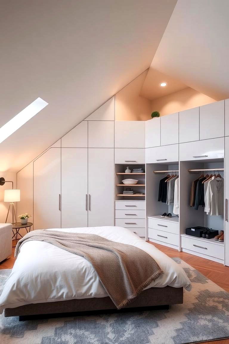 Customized Built in Wardrobes - 24 Loft Bedroom Ideas