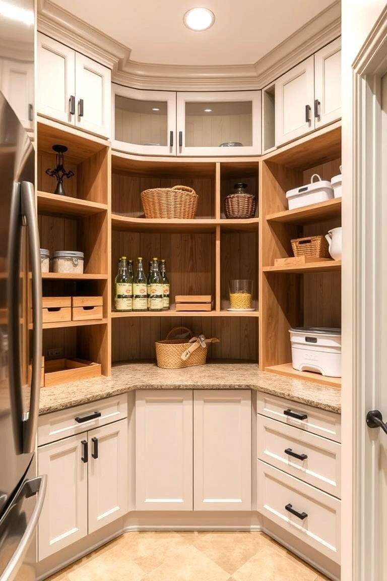 Customized Corner Pantry Design - 24 Corner Pantry Ideas