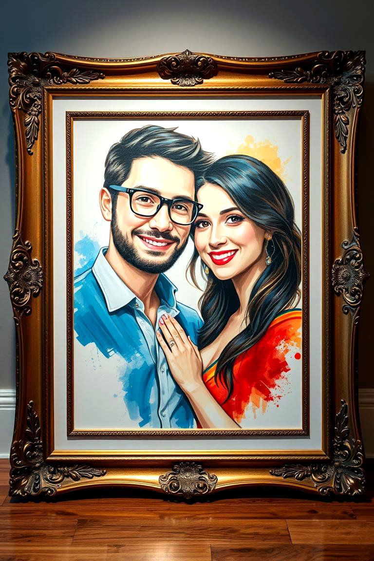 Customized Couple Portrait - 24 Wedding Anniversary Gift Ideas