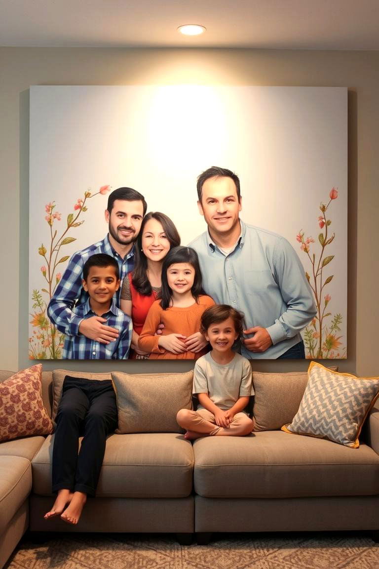 Customized Family Portraits - 24 Large Wall Art Ideas