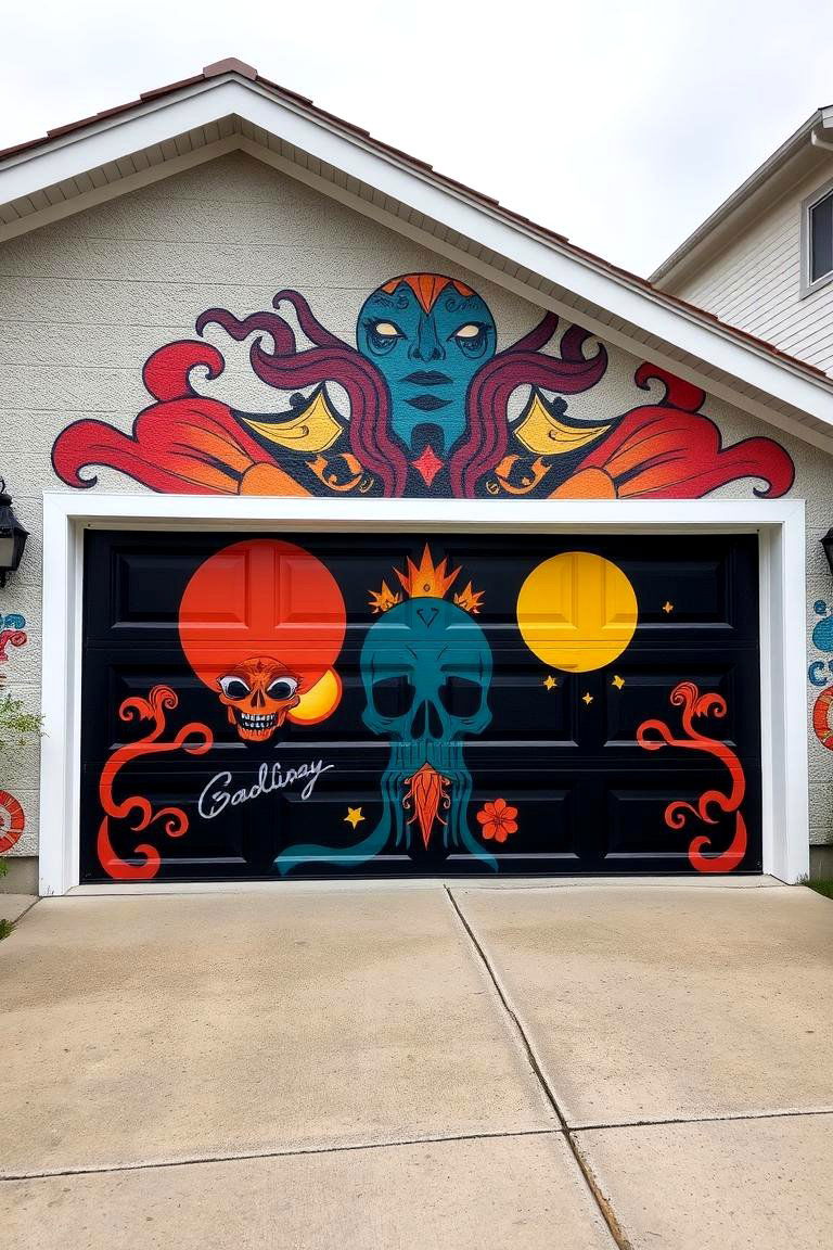Customized Garage Door Art - 24 Garage Decor Ideas