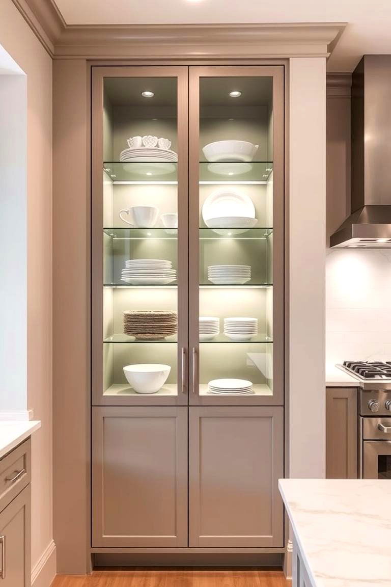 Customized Glass front Display Cabinet - 24 Blind Corner Kitchen Cabinet Ideas