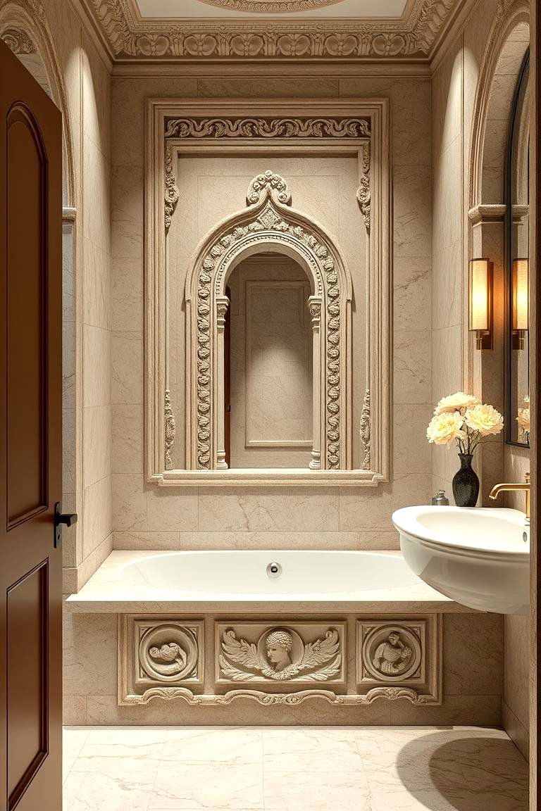 Customized Stone Detailing - 24 Stone Bathroom Ideas