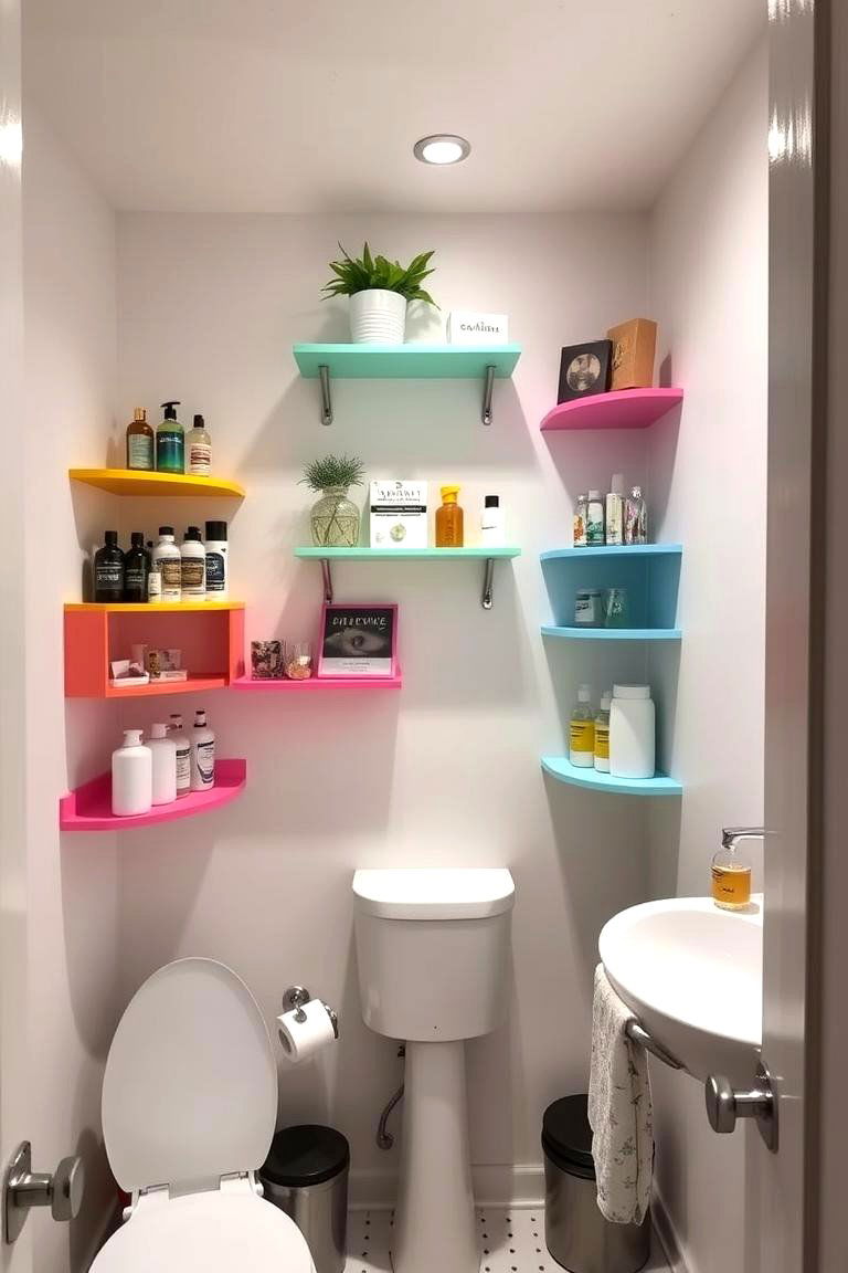 Customized Wall Shelves - 24 Dorm Bathroom Ideas