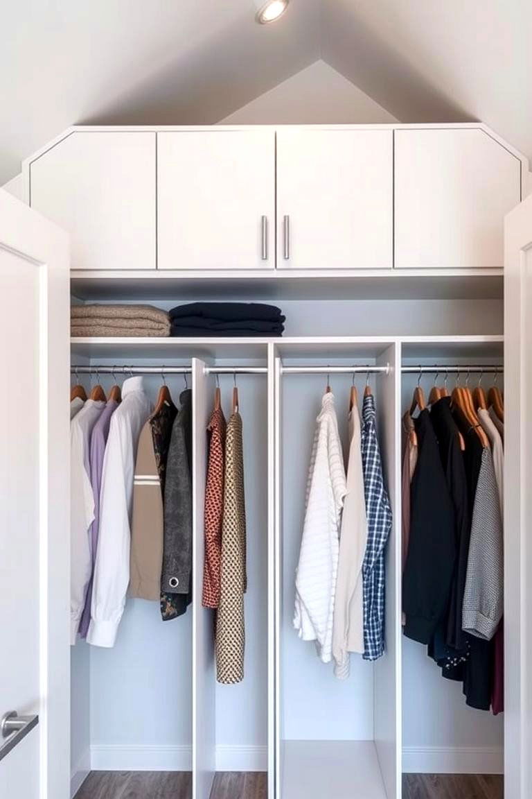 Customized Wardrobe Dividers - 24 Sloped Ceiling Closet Ideas