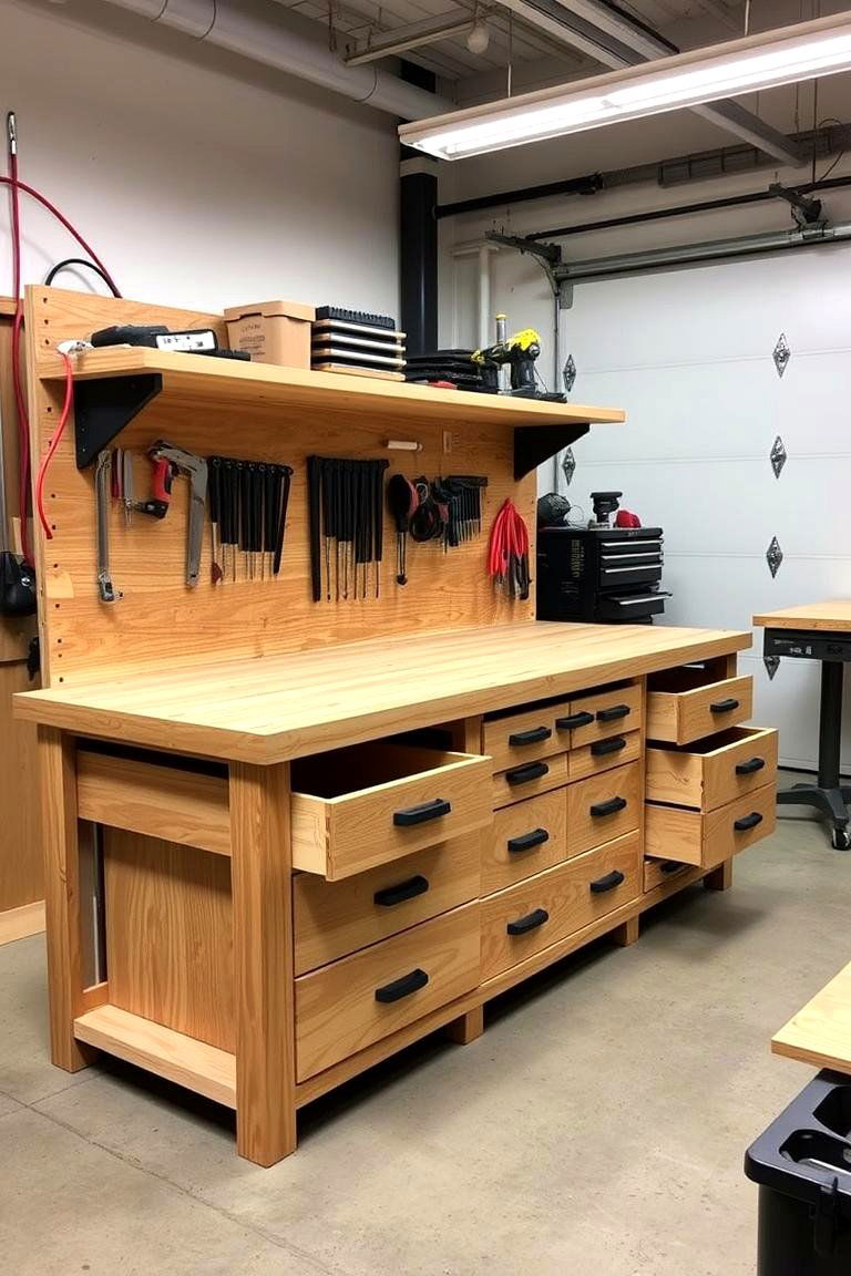 Customized Workbench Storage - 24 Power Tool Storage Ideas