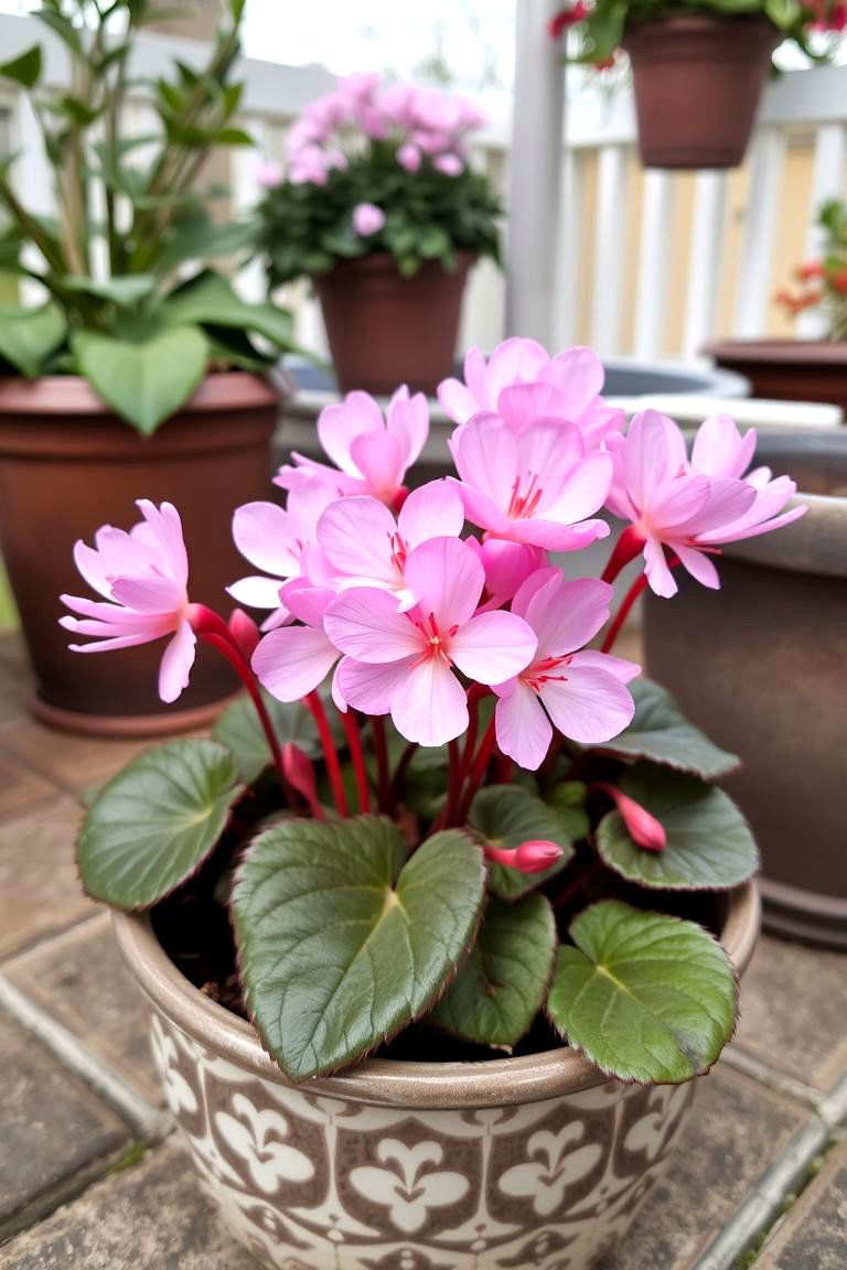 Cyclamen Winter Blooms and Heart Shaped Leaves - 24 Outdoor Plants for Patio