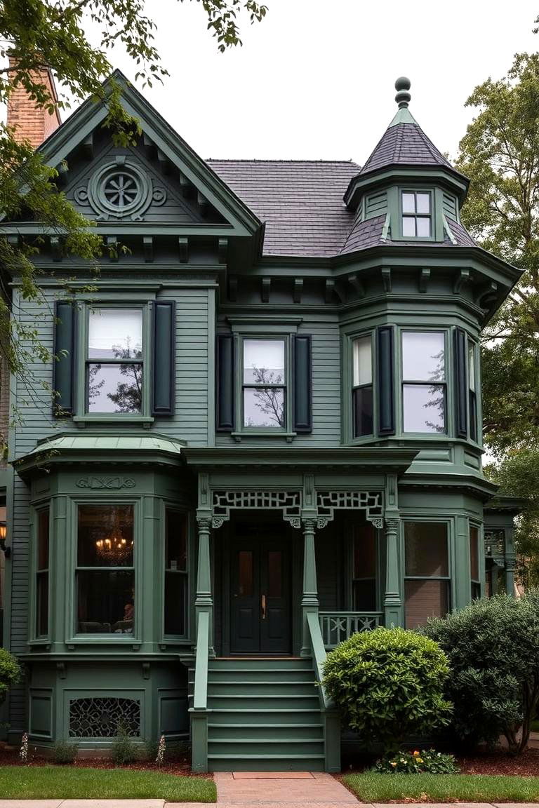 Cypress Calm - 24 Green Victorian House Colors