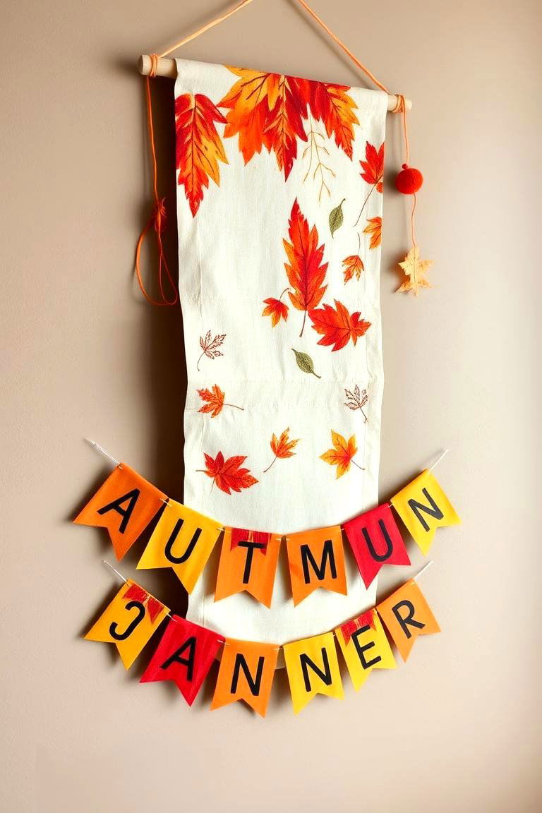 DIY Autumn Banner - 24 Thanksgiving Decoration Ideas