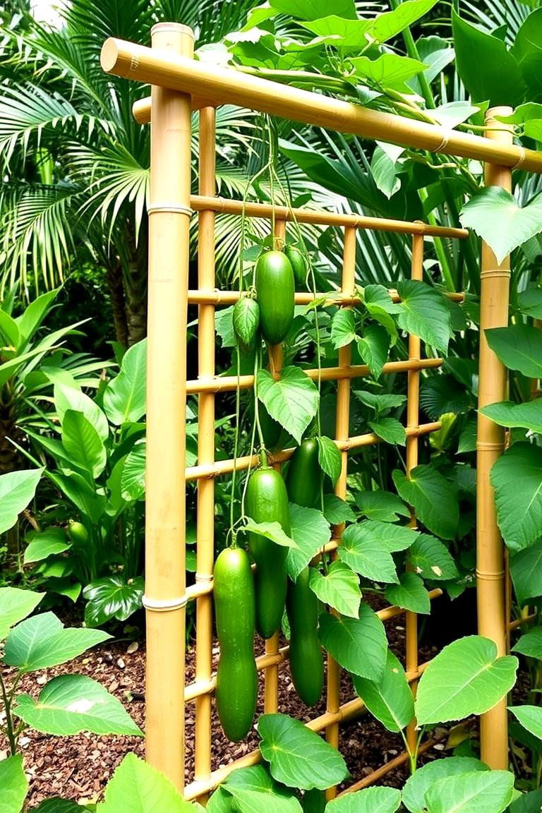 DIY Bamboo Trellis for Cucumbers - 24 Cucumber Trellis Ideas