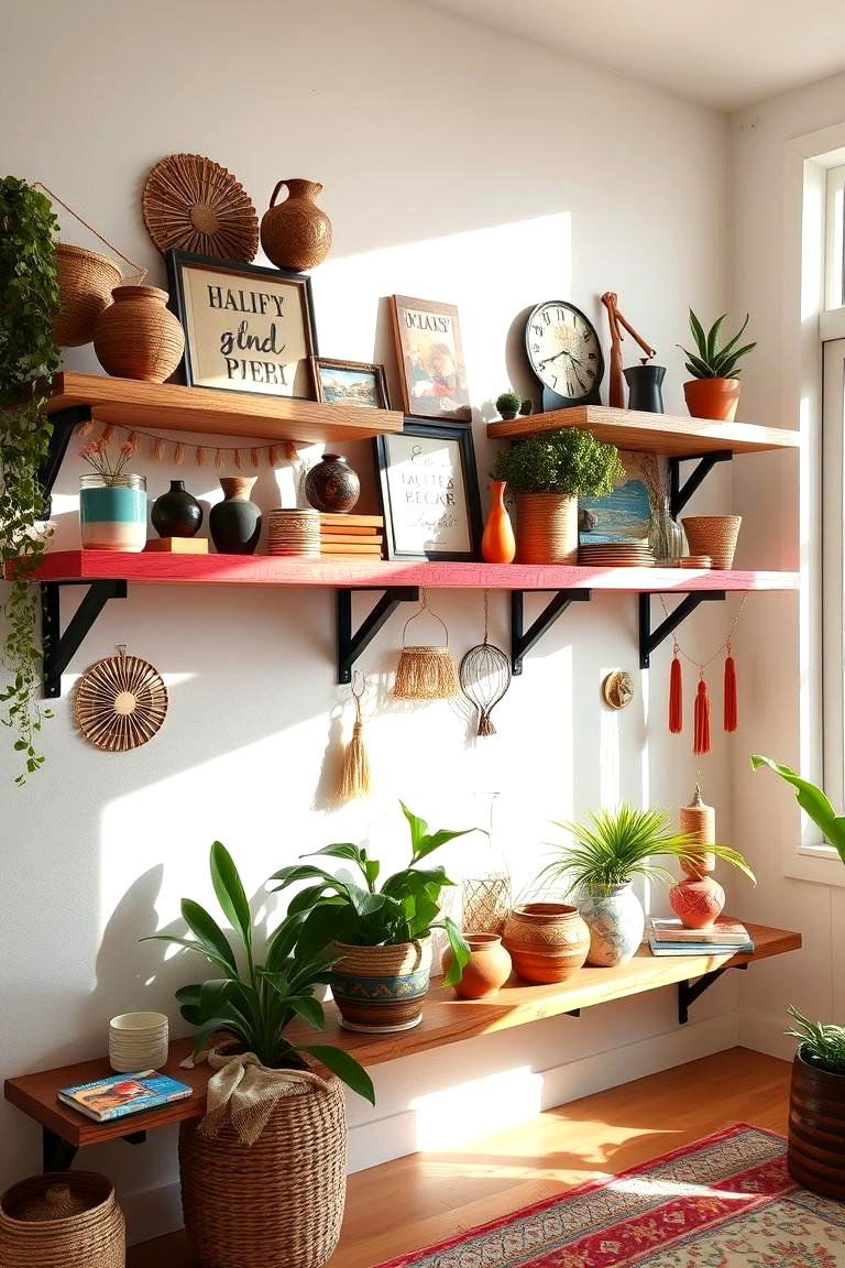 DIY Boho Shelves - 24 Colorful Boho Decor Ideas