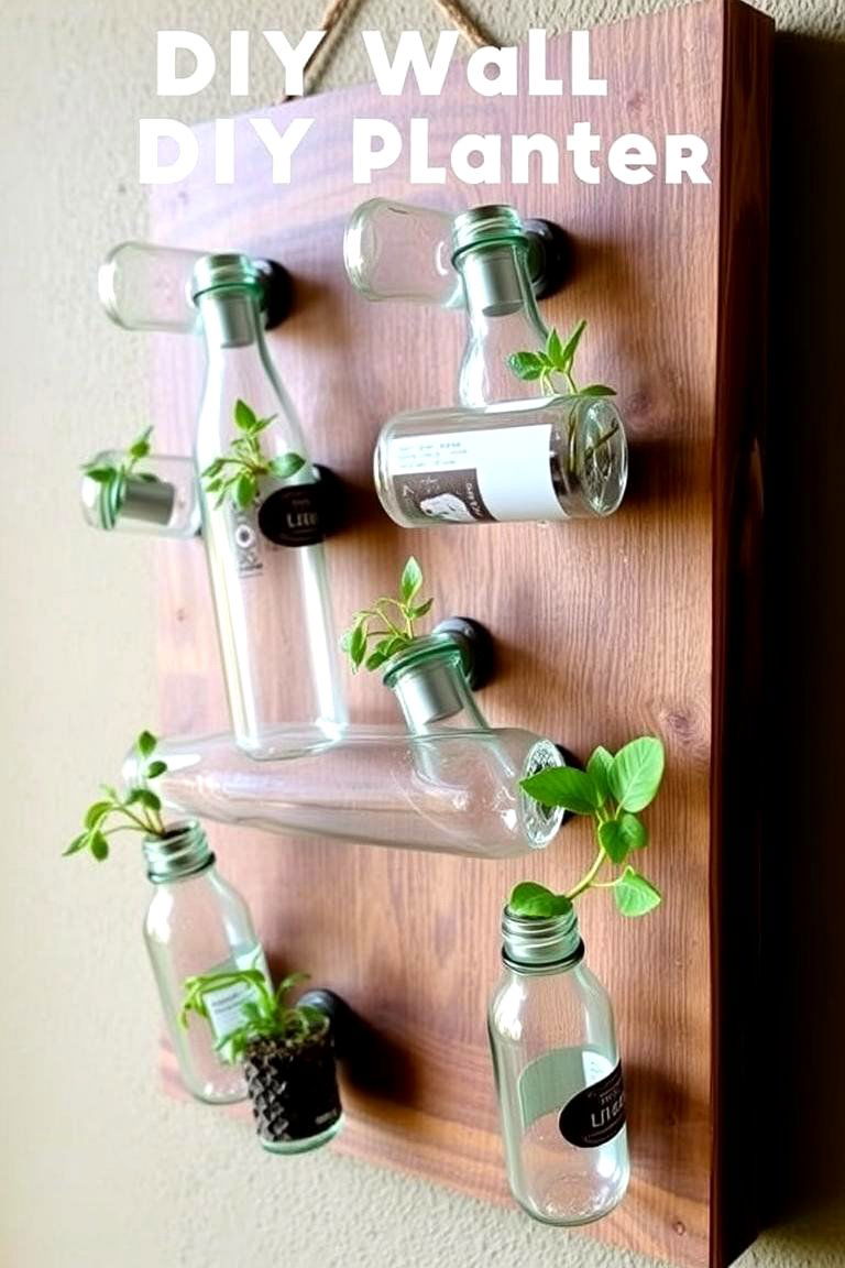 DIY Bottle Wall Planter - 24 Indoor Plant Wall Ideas