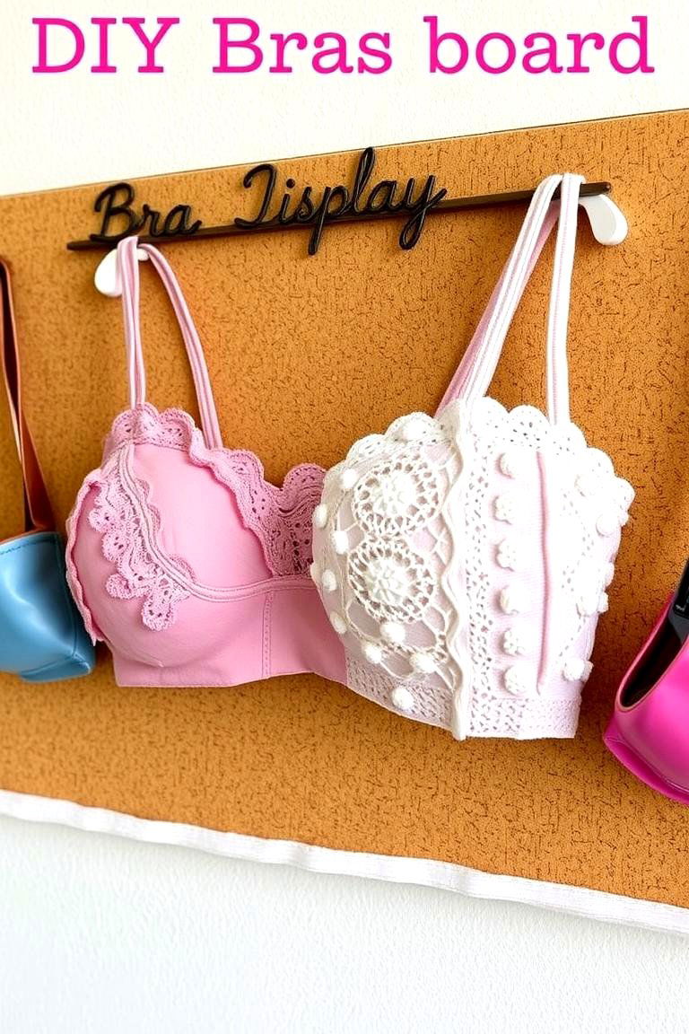 DIY Bra Display Board - 24 Bra Storage Ideas