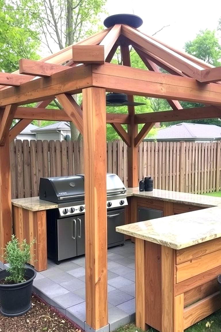DIY Budget Friendly Gazebo Kitchen - 24 Outdoor Kitchen with a Gazebo Ideas