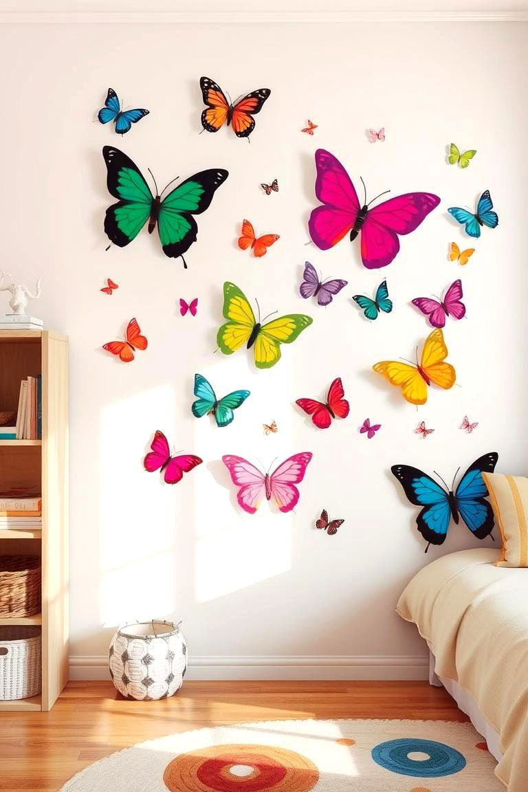 DIY Butterfly Wall Decals Magic - 24 Butterfly-themed Room Ideas