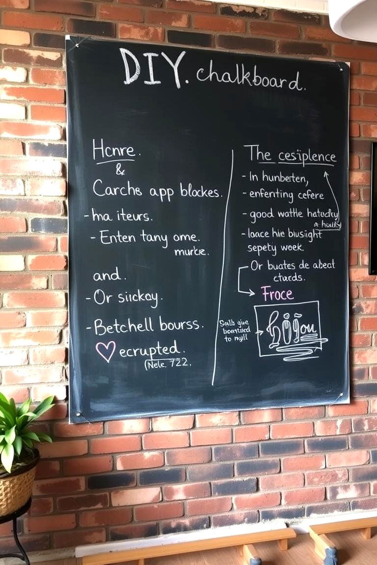 DIY Chalkboard Wall - 24 Brick Accent Wall Ideas