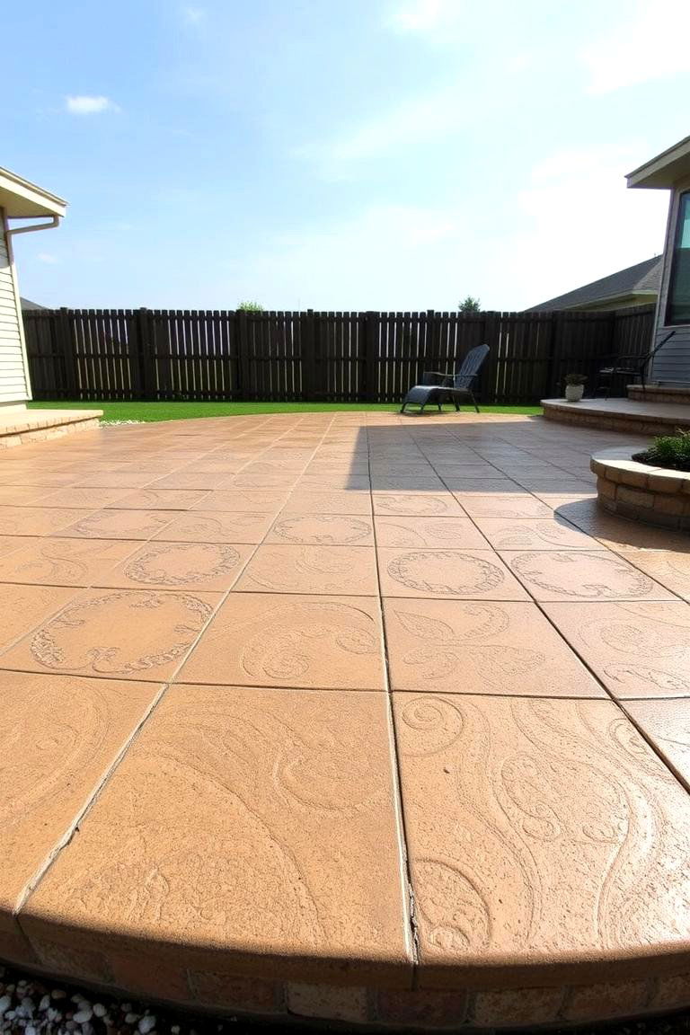 DIY Concrete Stamping - 24 Raised Concrete Patio Ideas