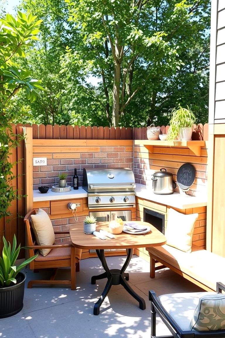 DIY Corner Barbecue Area - 24 Corner Patio Ideas