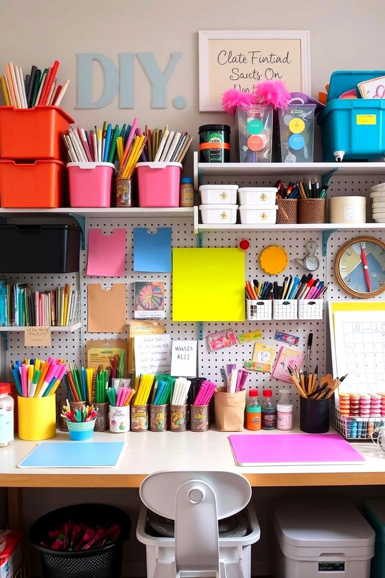 DIY Crafting Station - 24 Homeschool Room Ideas