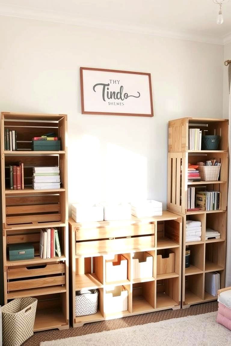DIY Crate Shelving System - 24 Nursery Storage Ideas