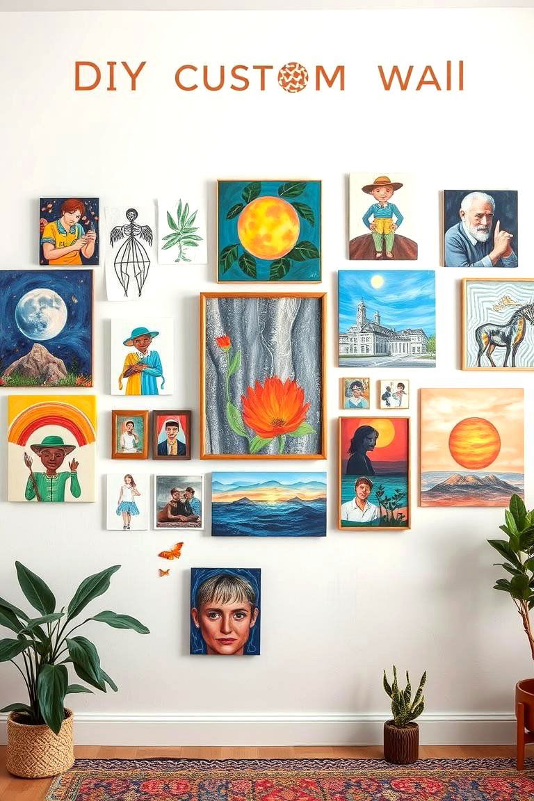 DIY Custom Art Wall - 24 Blank Wall Ideas