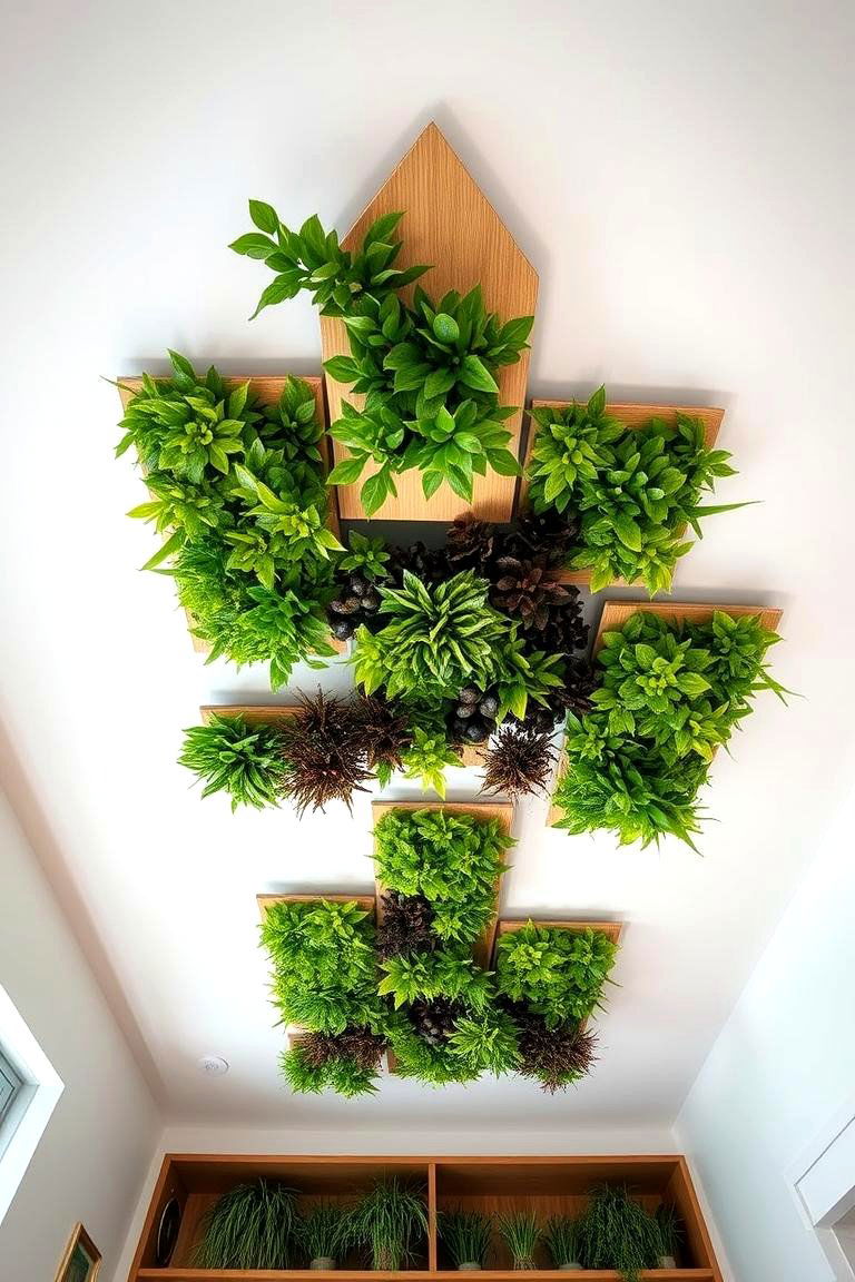 DIY Custom Living Plant Panel Ceiling - 24 Green Ceiling Ideas