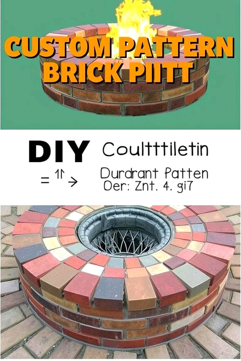 DIY Custom Pattern Brick Fire Pit - 24 Brick Fire Pit Ideas