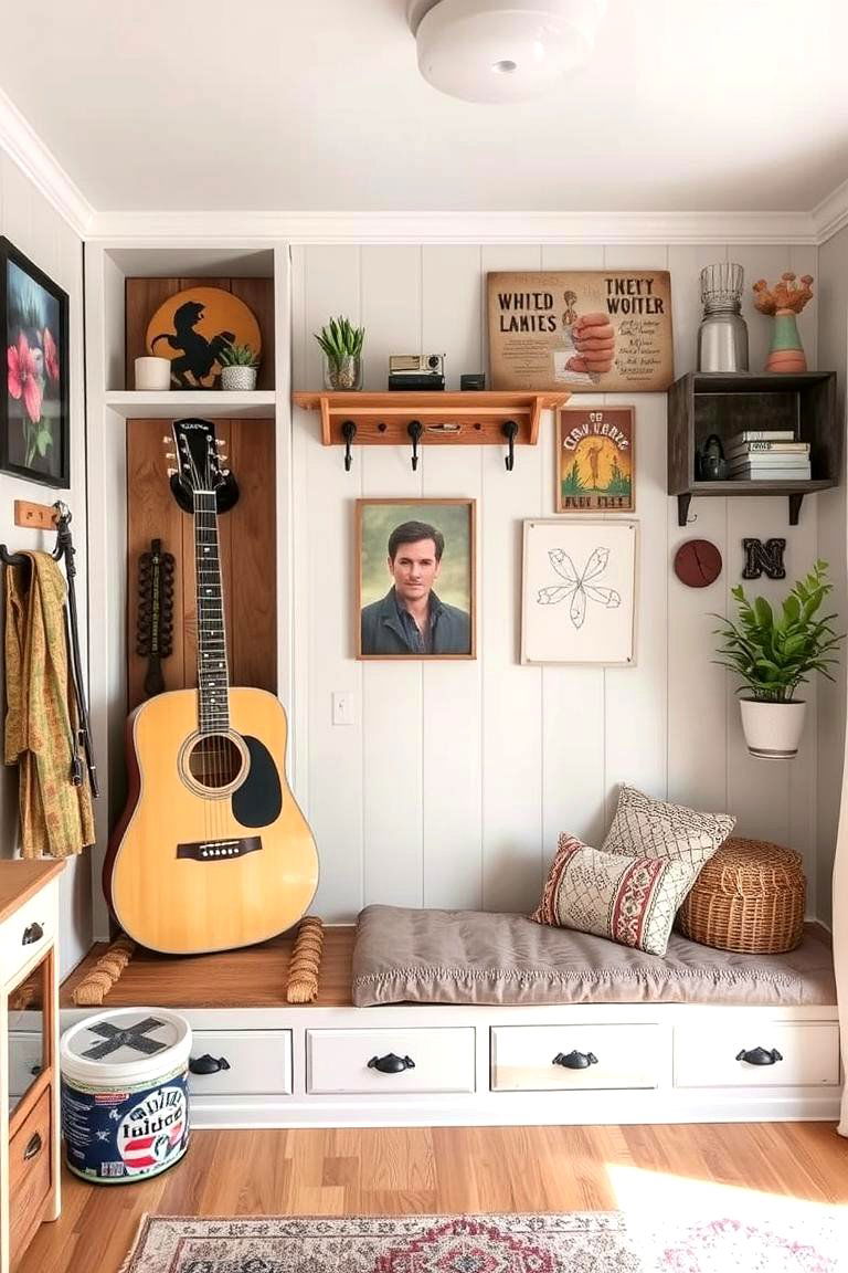 DIY Customized Guitar Nook - 24 Guitar Room Ideas