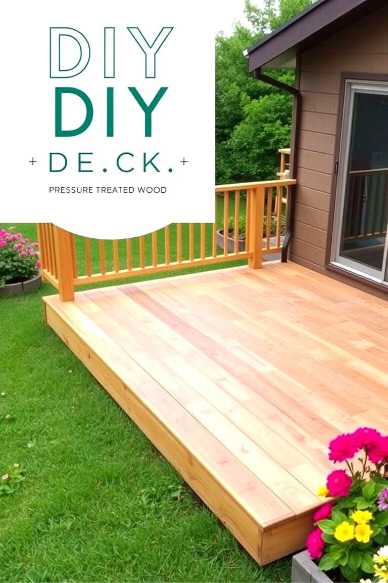 DIY Deck with Pressure Treated Wood - 24 Backyard Deck Ideas on a Budget