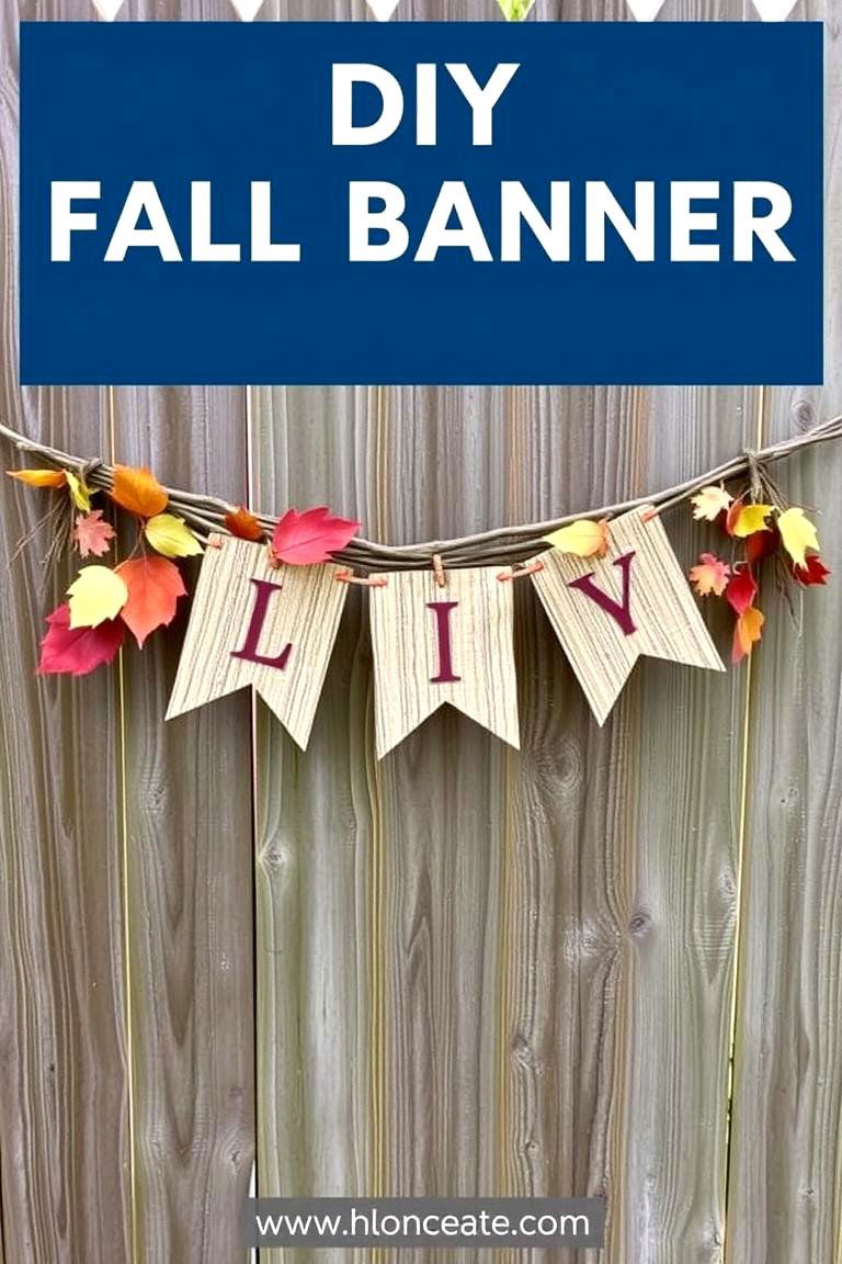 DIY Fall Banner or Garland - 24 fall outdoor decorating ideas