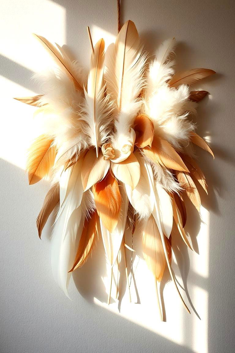 DIY Feather Collages - 24 Boho Wall Decor Ideas
