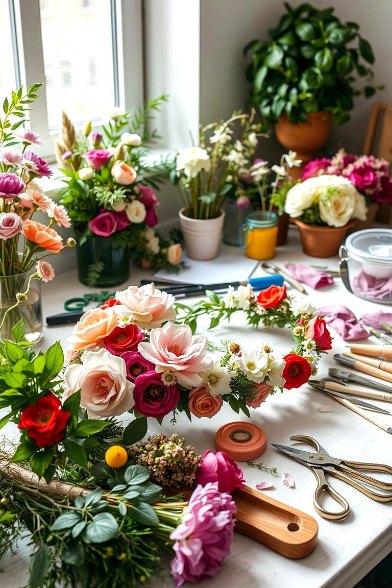DIY Flower Crown Making - 24 Wedding Shower Ideas