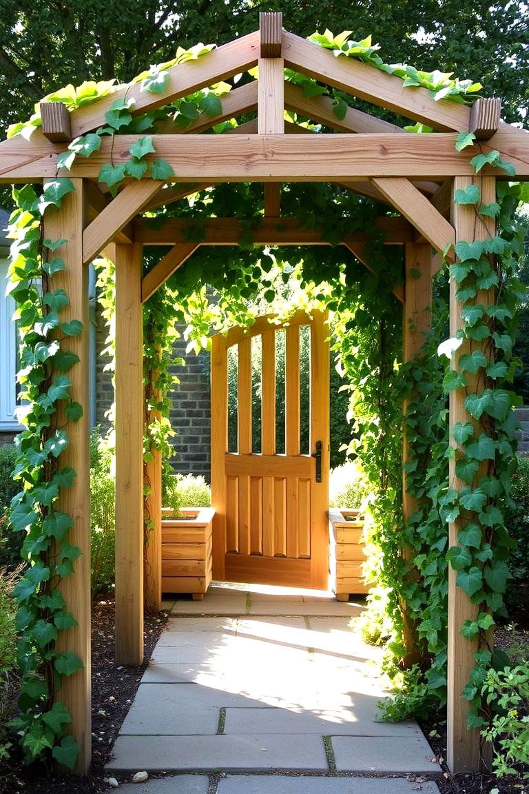 DIY Garden Arbor with Sleepers - 24 Garden Sleeper Ideas