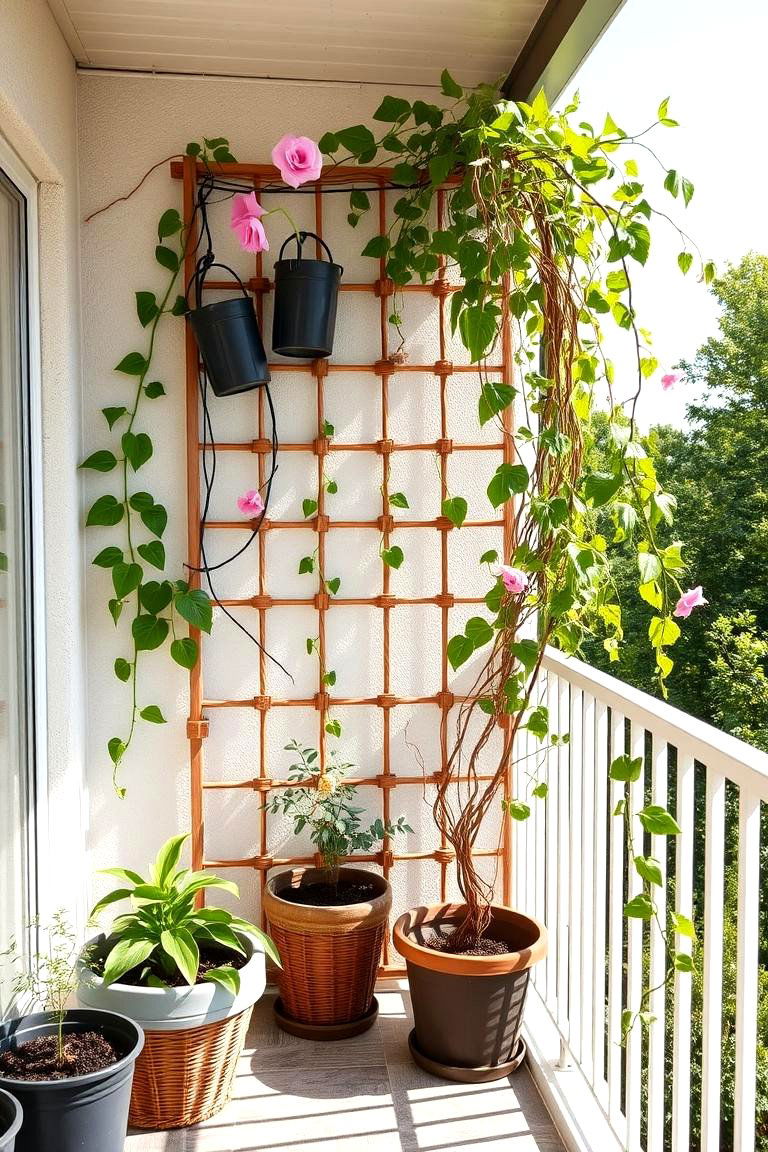 DIY Garden Trellis - 24 Balcony Garden Ideas