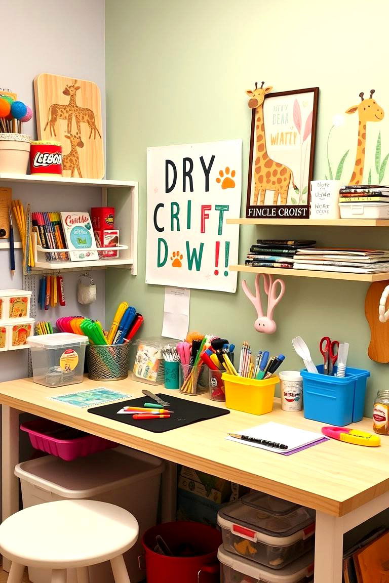DIY Giraffe Craft Station - 24 Giraffe Nursery Ideas