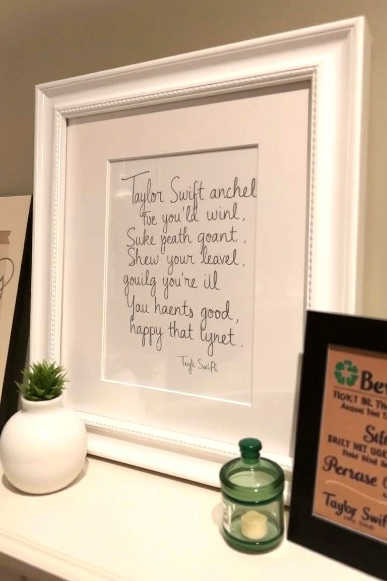 DIY Handwritten Lyrics Frame - 24 Taylor Swift Themed Bedroom Decor Ideas