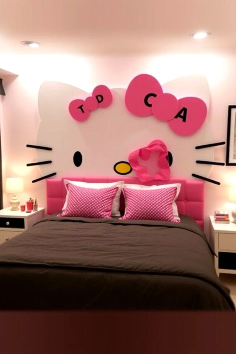DIY Hello Kitty Headboard - 24 Hello Kitty Bedroom Ideas