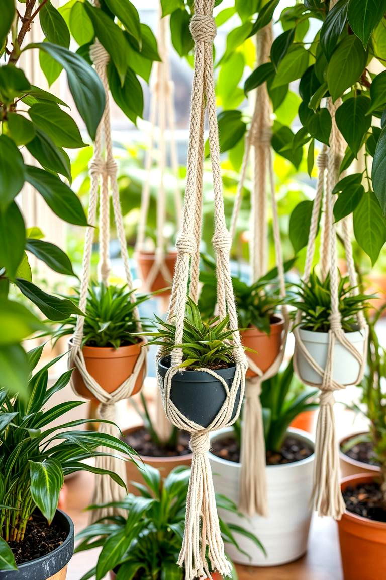 DIY Macrame Plant Hangers - 24 Boho Garden Ideas
