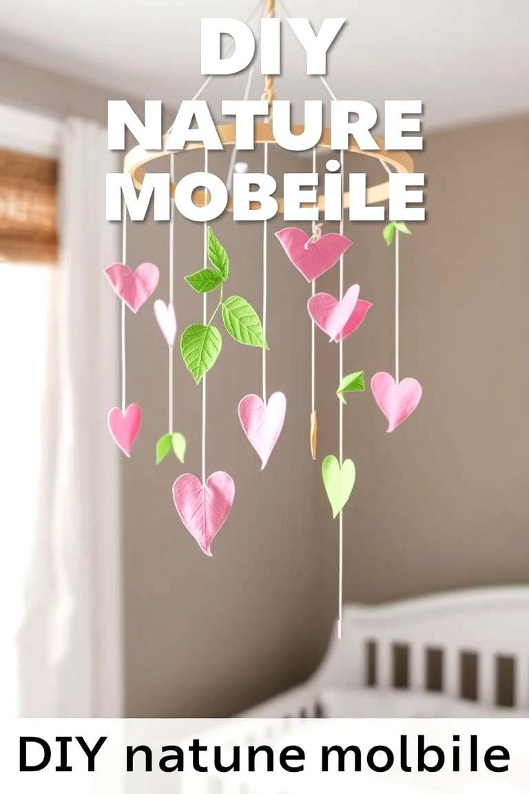 DIY Nature Mobile - 24 Pink and Green Nursery Ideas