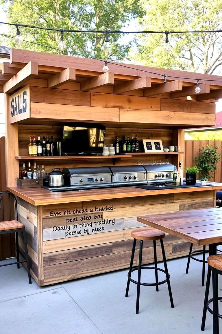 DIY Outdoor Bar - 24 Cheap Backyard Makeover Ideas