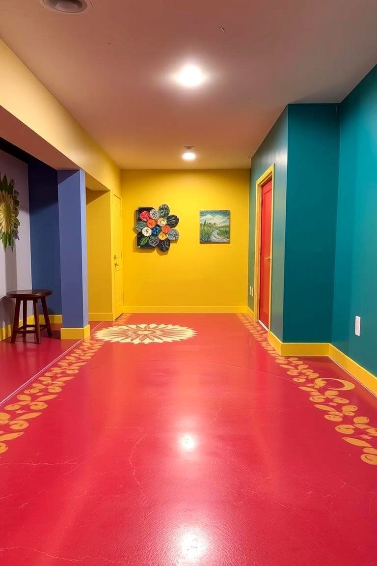 DIY Painted Floor Designs - 24 Basement Floor Ideas