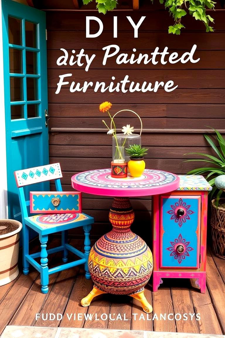 DIY Painted Furniture Flair - 24 Boho Patio Ideas