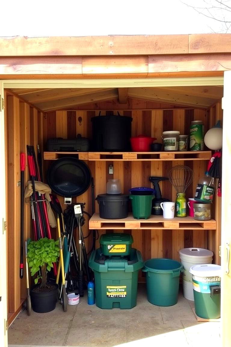 DIY Pallet Shelves - 24 Shed Shelving Ideas