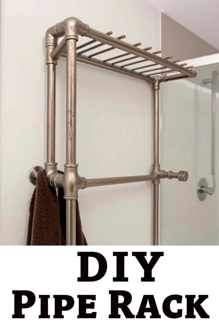 DIY Pipe Rack - 24 Toilet Paper Storage Ideas