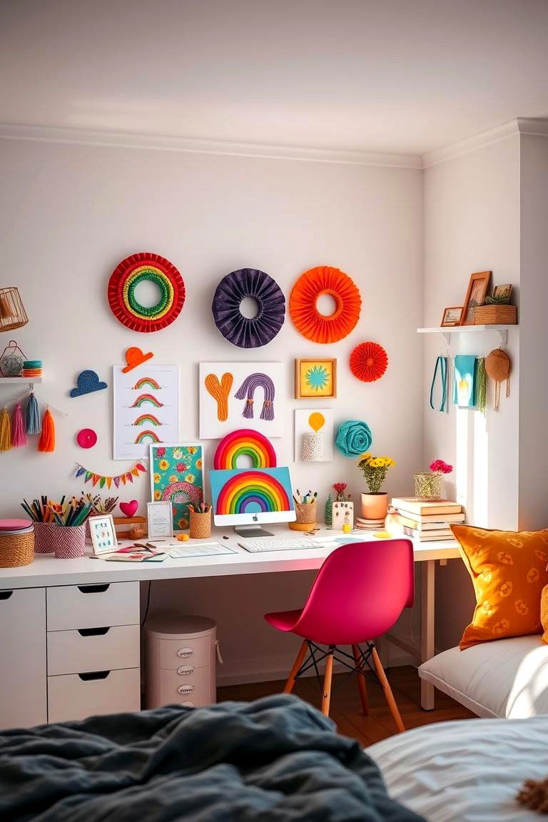 DIY Rainbow Craft Projects - 24 Rainbow Bedroom Ideas
