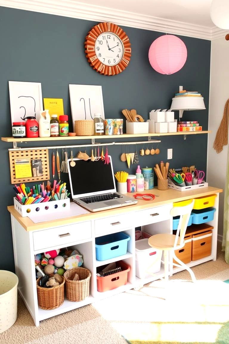 DIY Rainbow Craft Station - 24 Rainbow Nursery Ideas