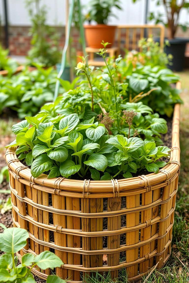 DIY Raised Beds from Woven Mats - 24 Inexpensive Raised Garden Bed Ideas