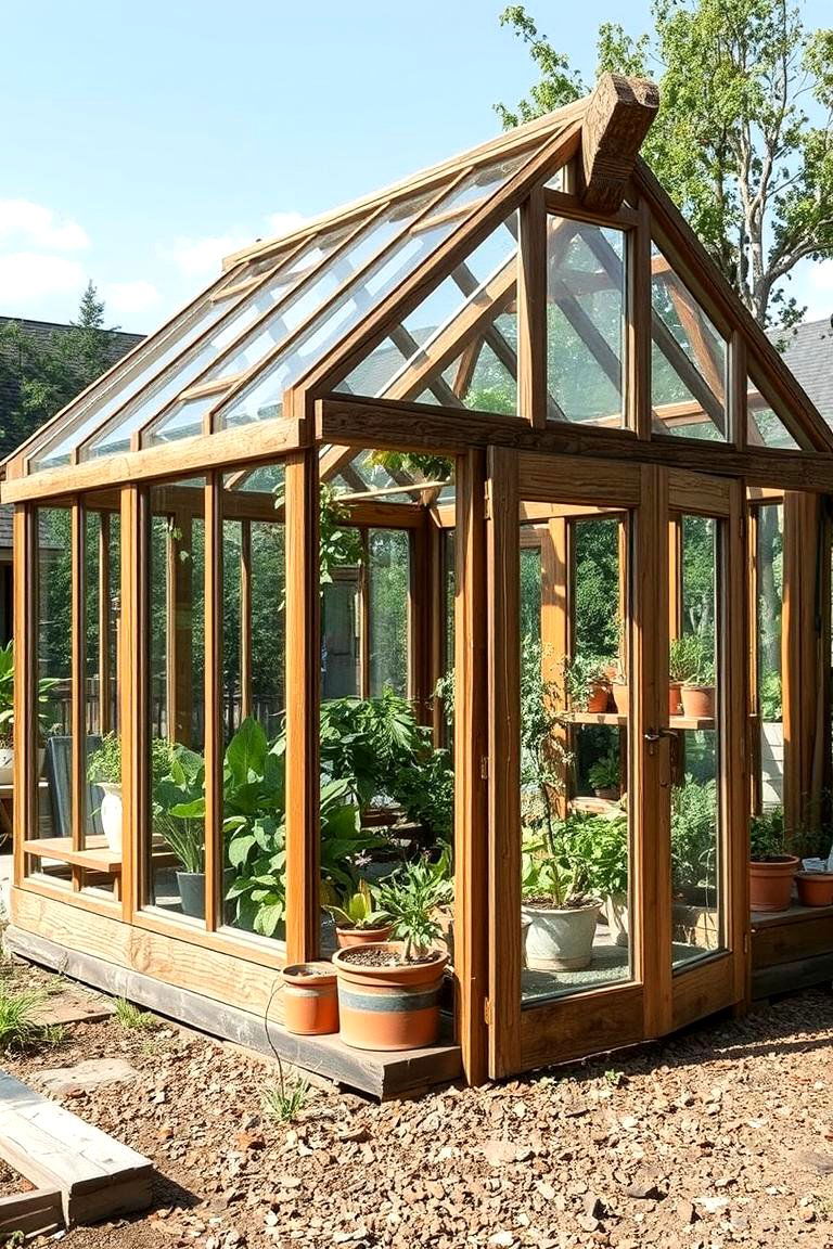 DIY Recycled Materials Greenhouse - 24 Greenhouse Room Ideas
