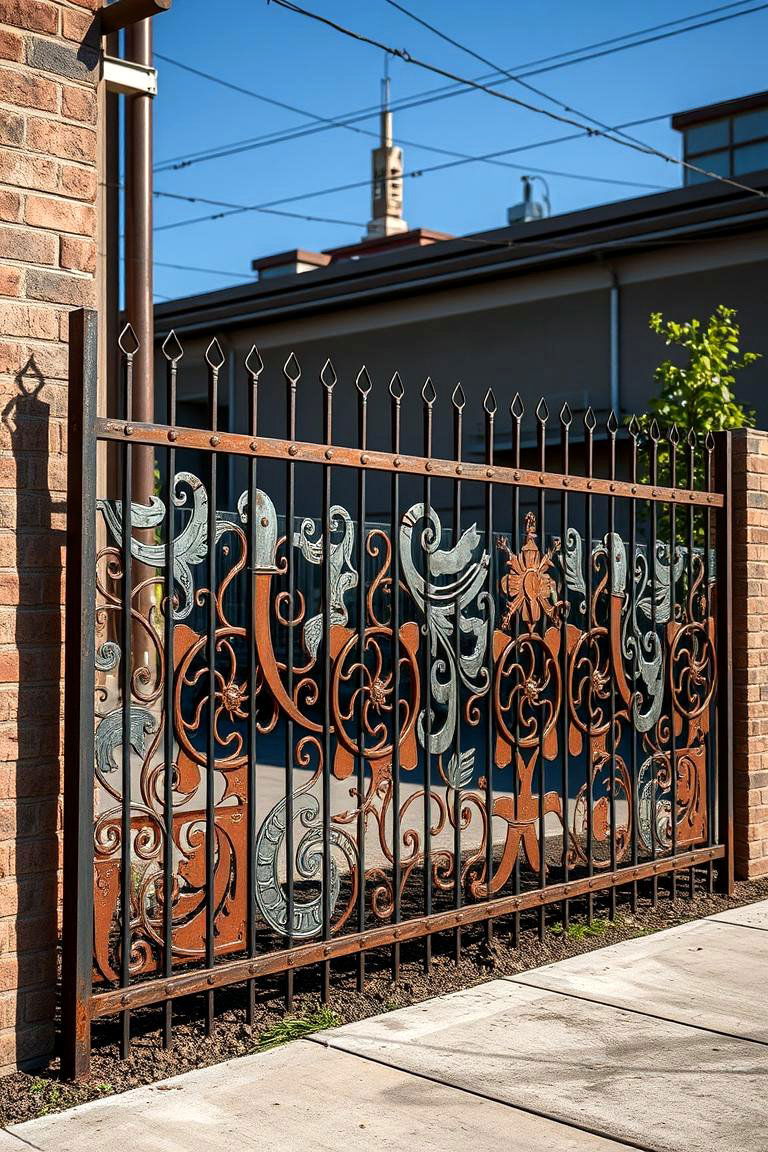 DIY Scrap Metal Art Fence - 24 Ideas Cheap Ways to Block Neighbors View